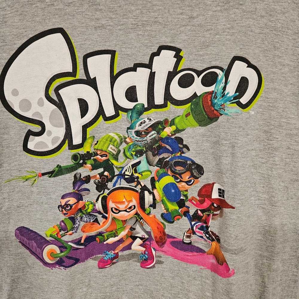 Splatoon Shirt Adult Medium Gray Video Game Ninte… - image 2