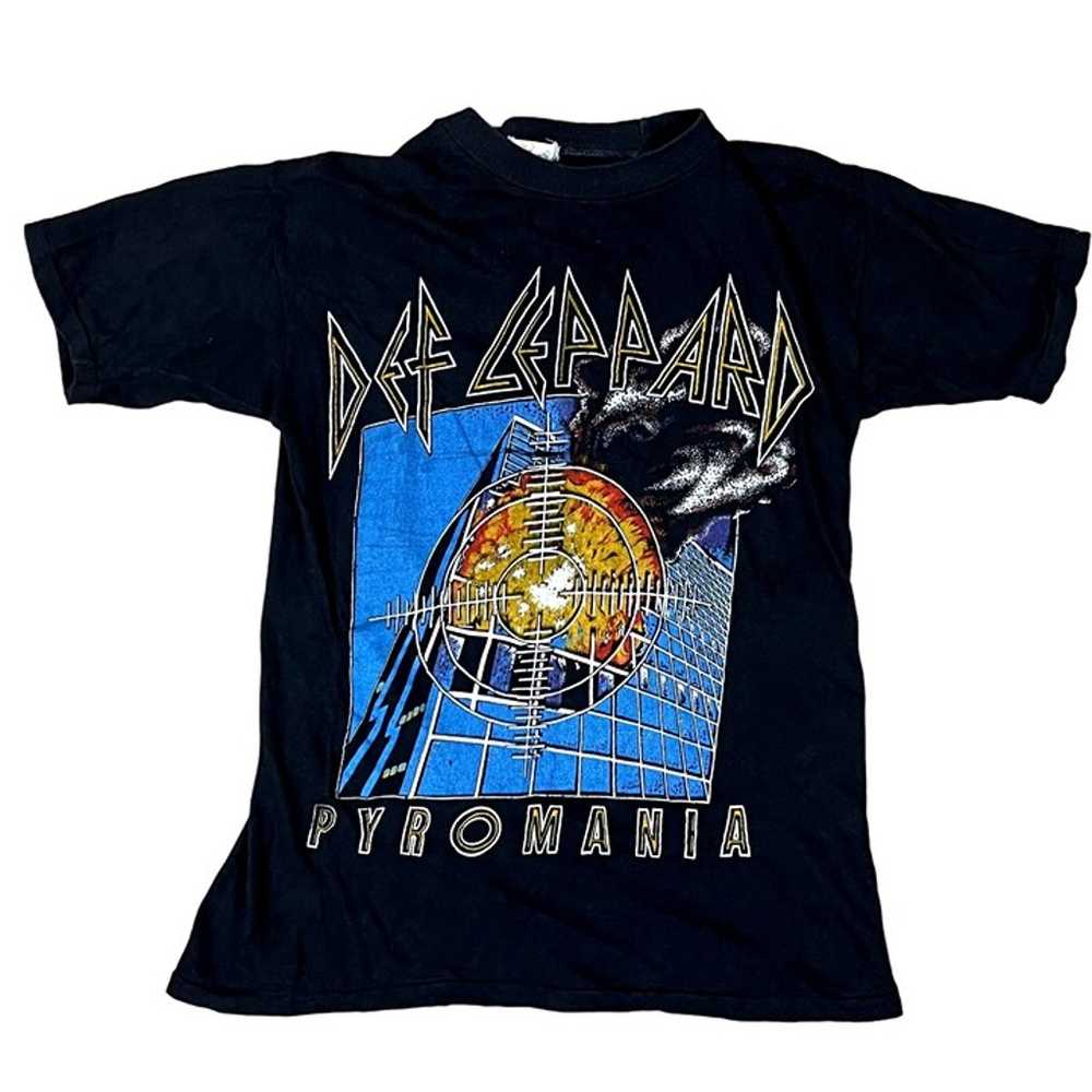 VTG 80s Def Leppard Pyromania T-Shirt Size Small - image 1