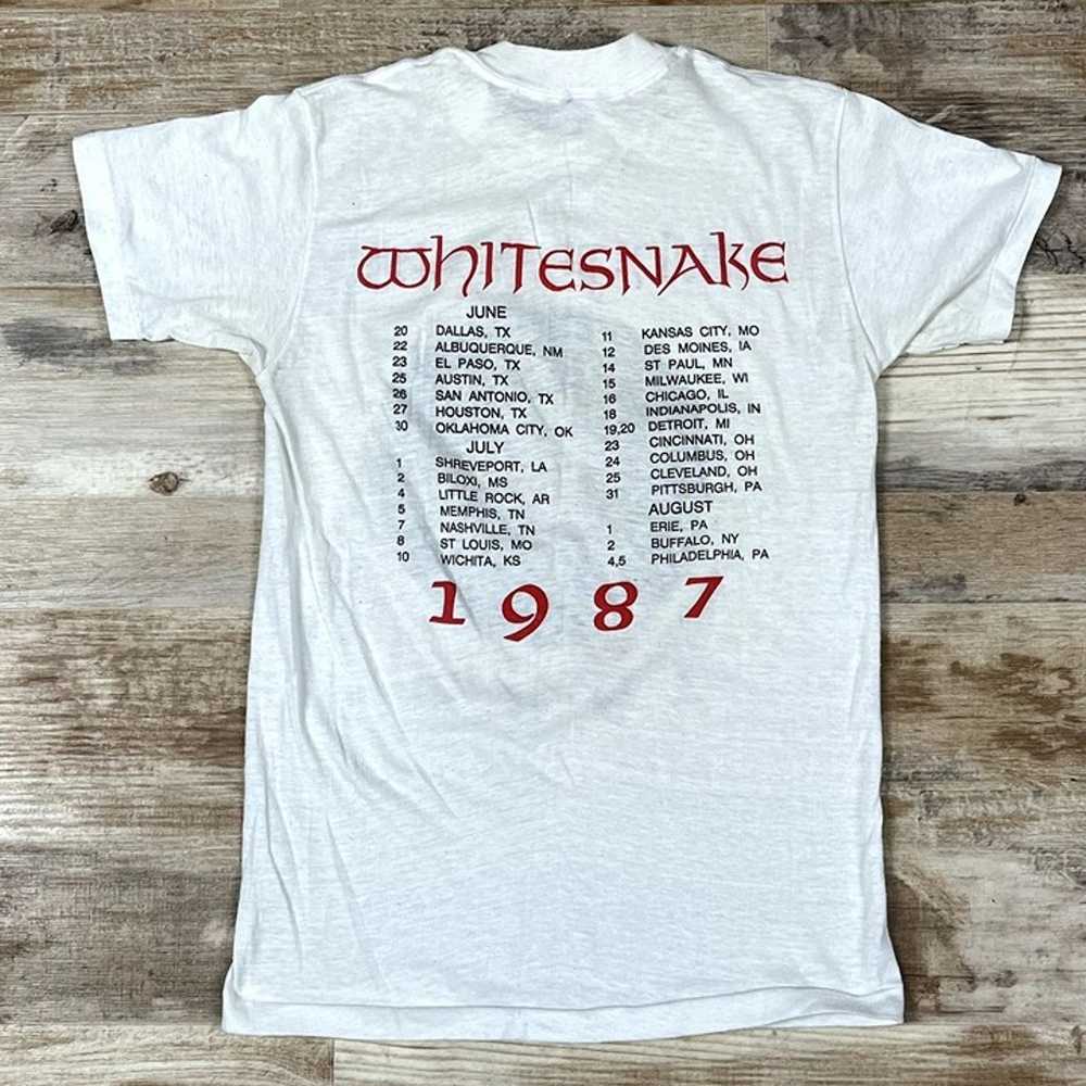 VTG 80s Whitesnake - S/T 1987 Tour T-Shirt Size M… - image 2