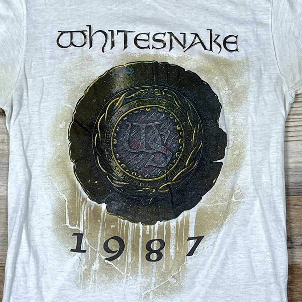 VTG 80s Whitesnake - S/T 1987 Tour T-Shirt Size M… - image 4