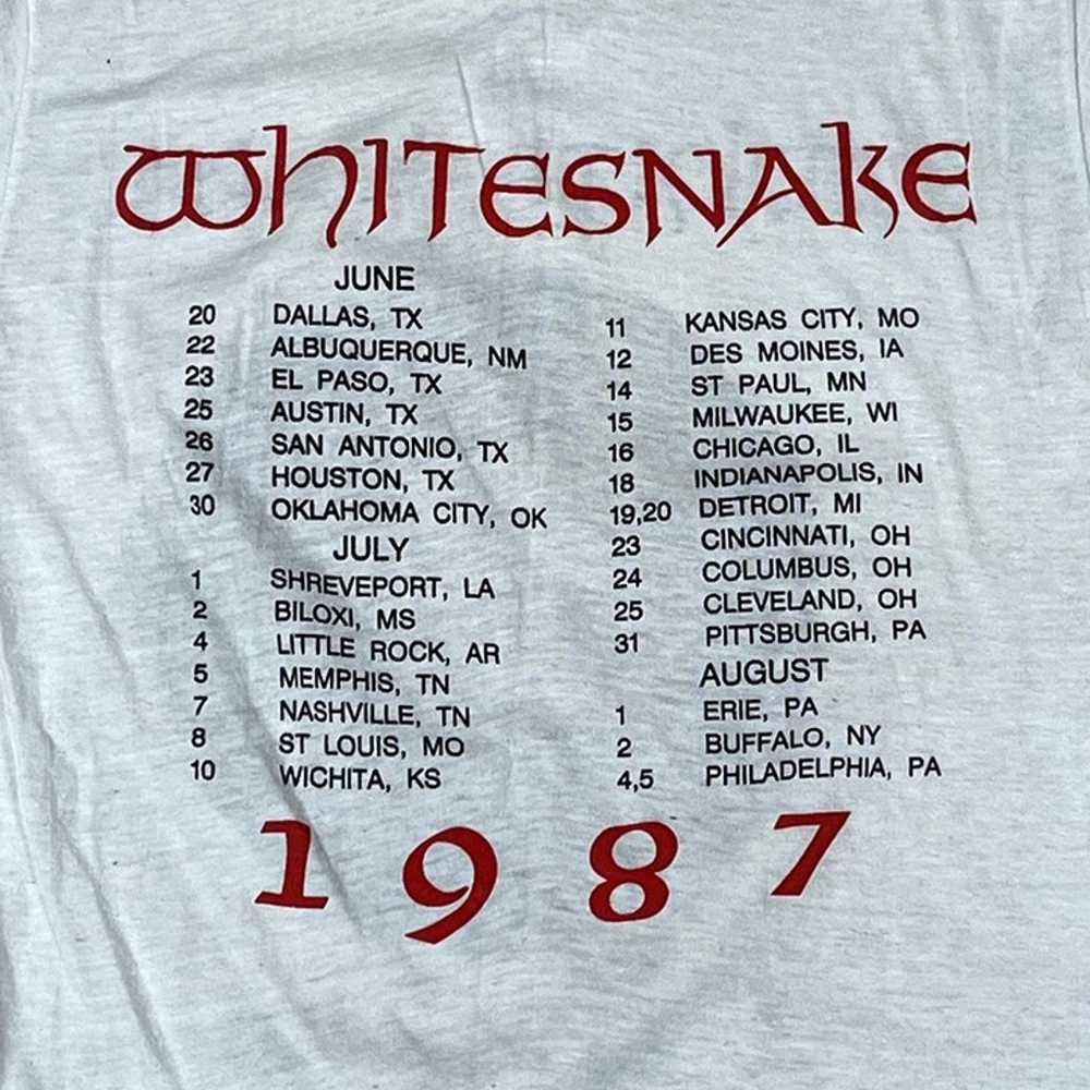 VTG 80s Whitesnake - S/T 1987 Tour T-Shirt Size M… - image 5