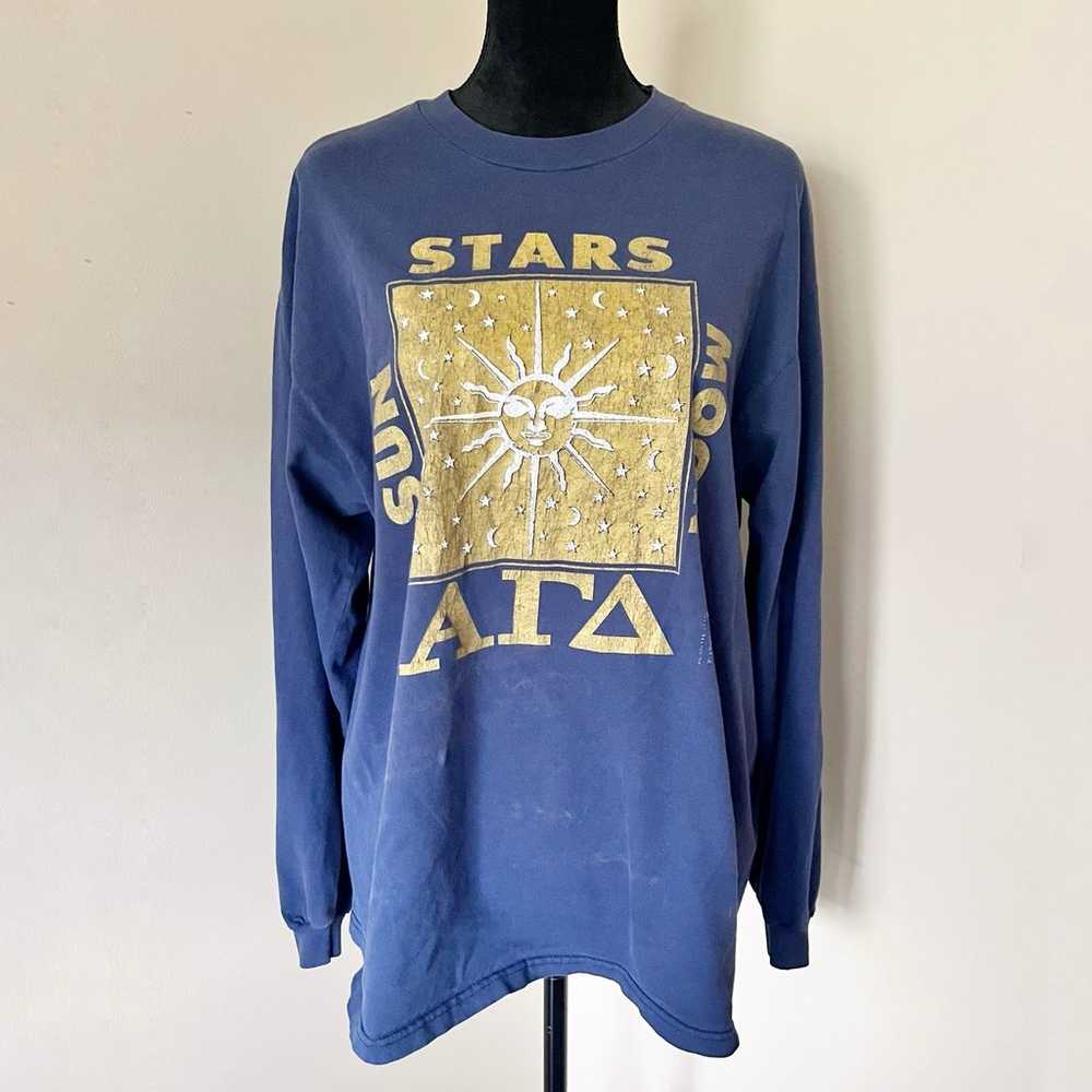 Vintage ALPHA GAMMA DELTA Blue Long Sleeve Shirt … - image 4