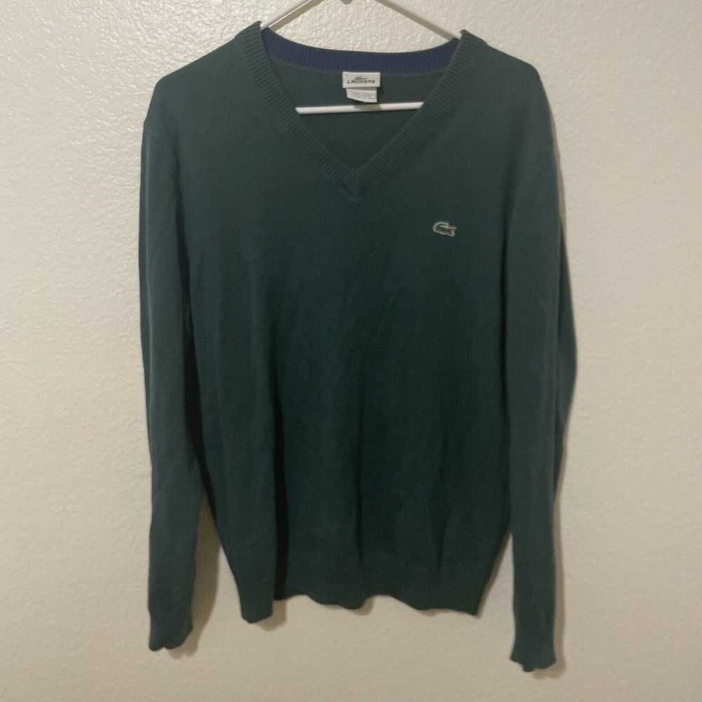 Vintage Lacoste 100% Cotton Mens V-neck Sweater -… - image 1