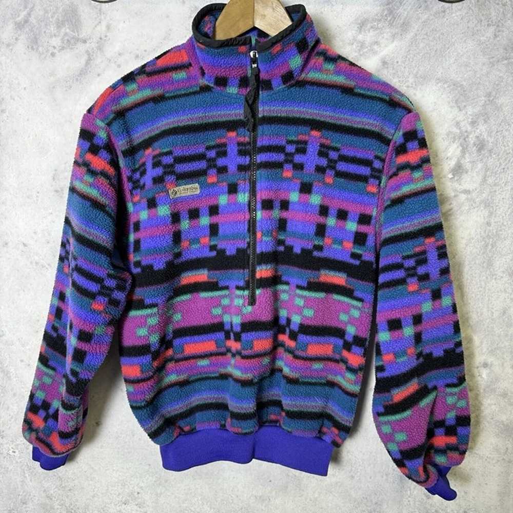 Vintage Columbia Fleece Sweatshirt Mens XS Colorf… - image 1