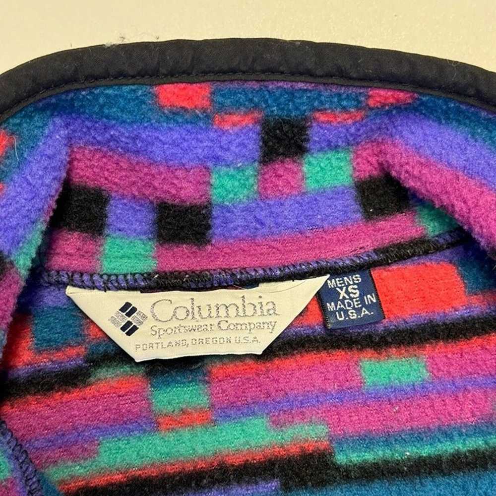 Vintage Columbia Fleece Sweatshirt Mens XS Colorf… - image 5