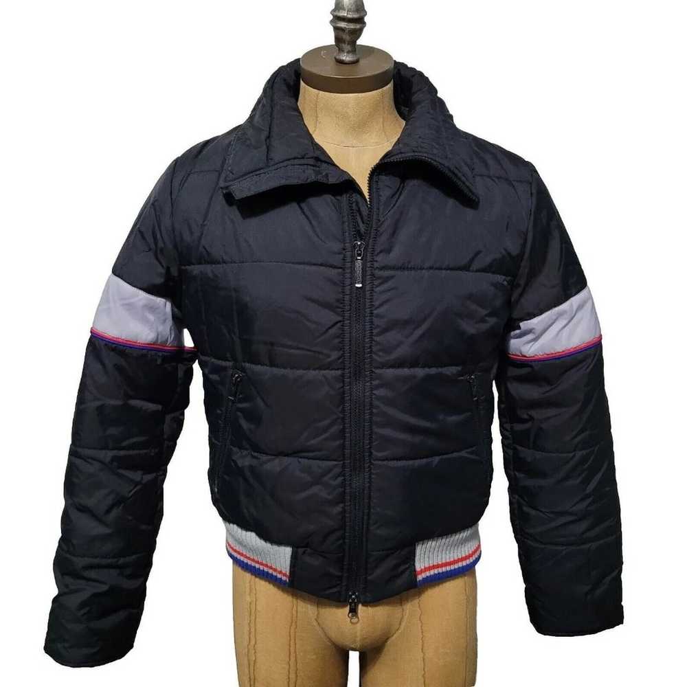 Vintage Obermeyer Puffer Jacket, Mens L Black/Gra… - image 1