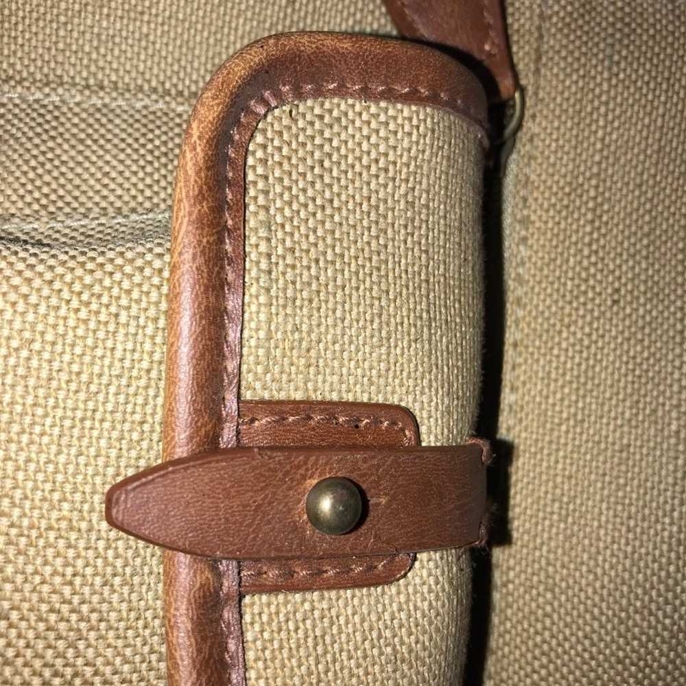 Burlap & Leather Handbag By Relic - image 6