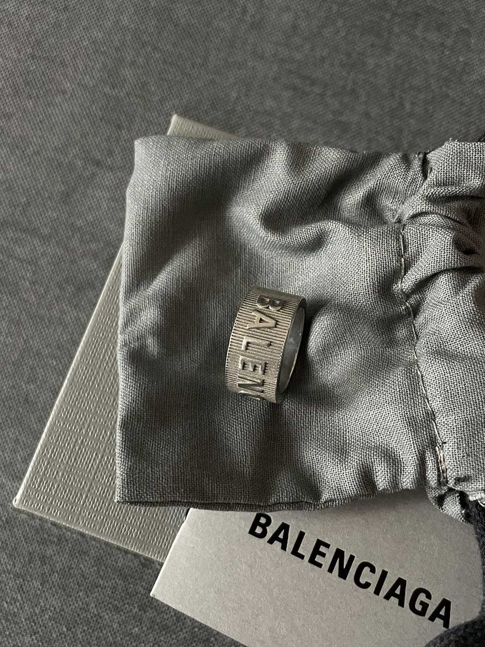 Balenciaga Balenciaga Force Stripped Silver Ring … - image 2