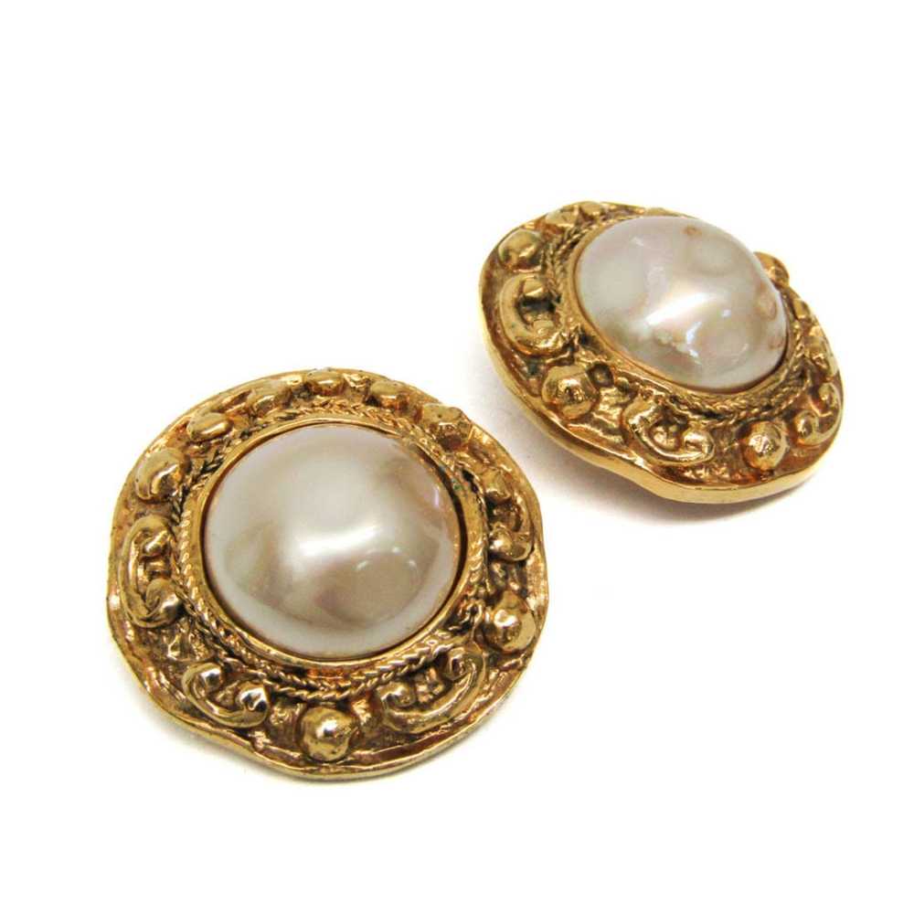 Chanel CHANEL Imitation Pearls Metal Clip Earring… - image 1