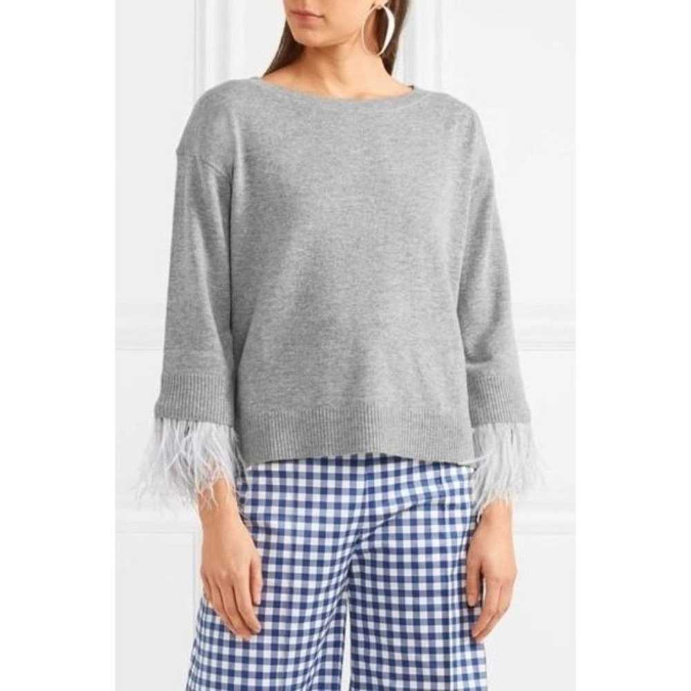 J.Crew J. Crew Gray 3/4 Sleeves Feather-trimmed W… - image 1