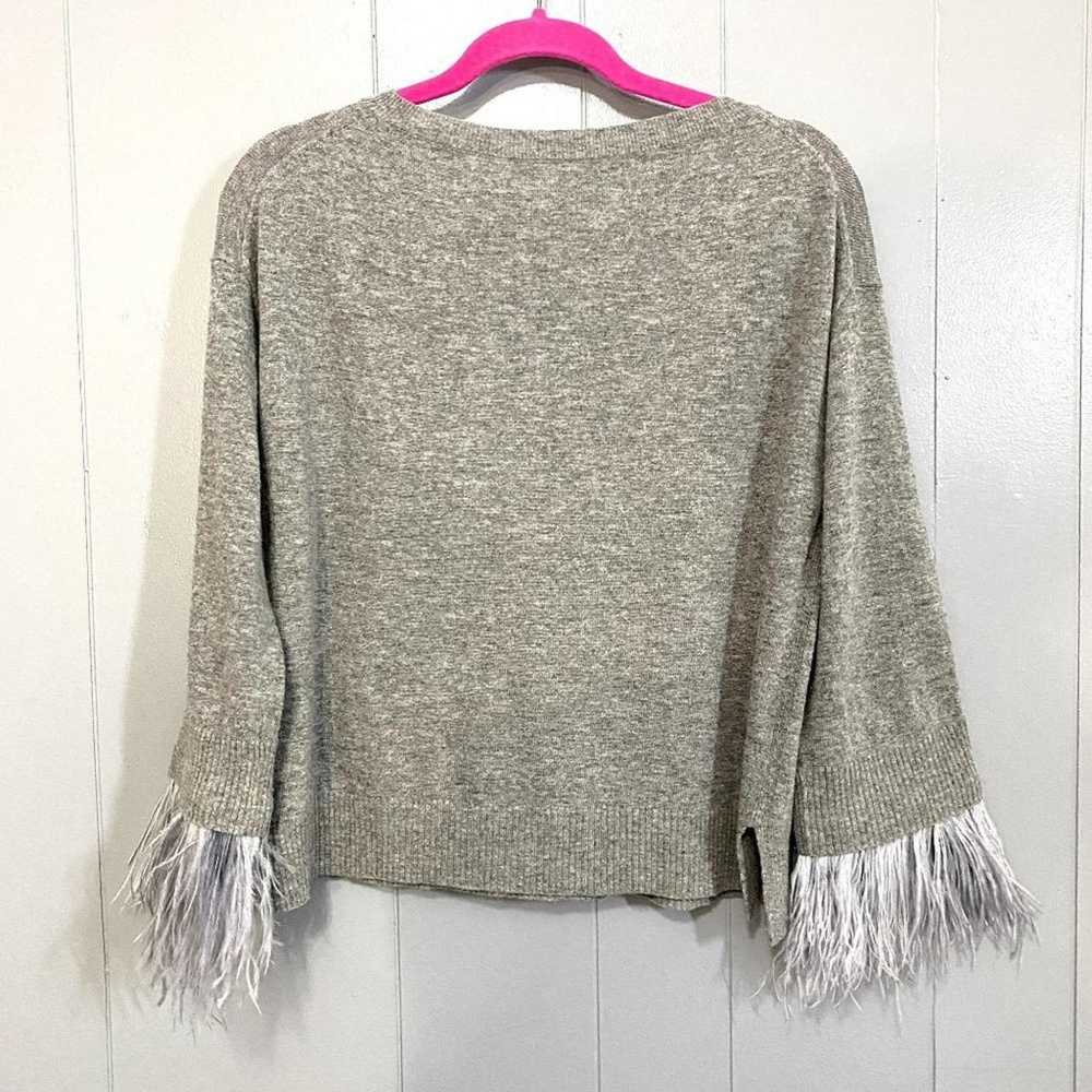 J.Crew J. Crew Gray 3/4 Sleeves Feather-trimmed W… - image 8