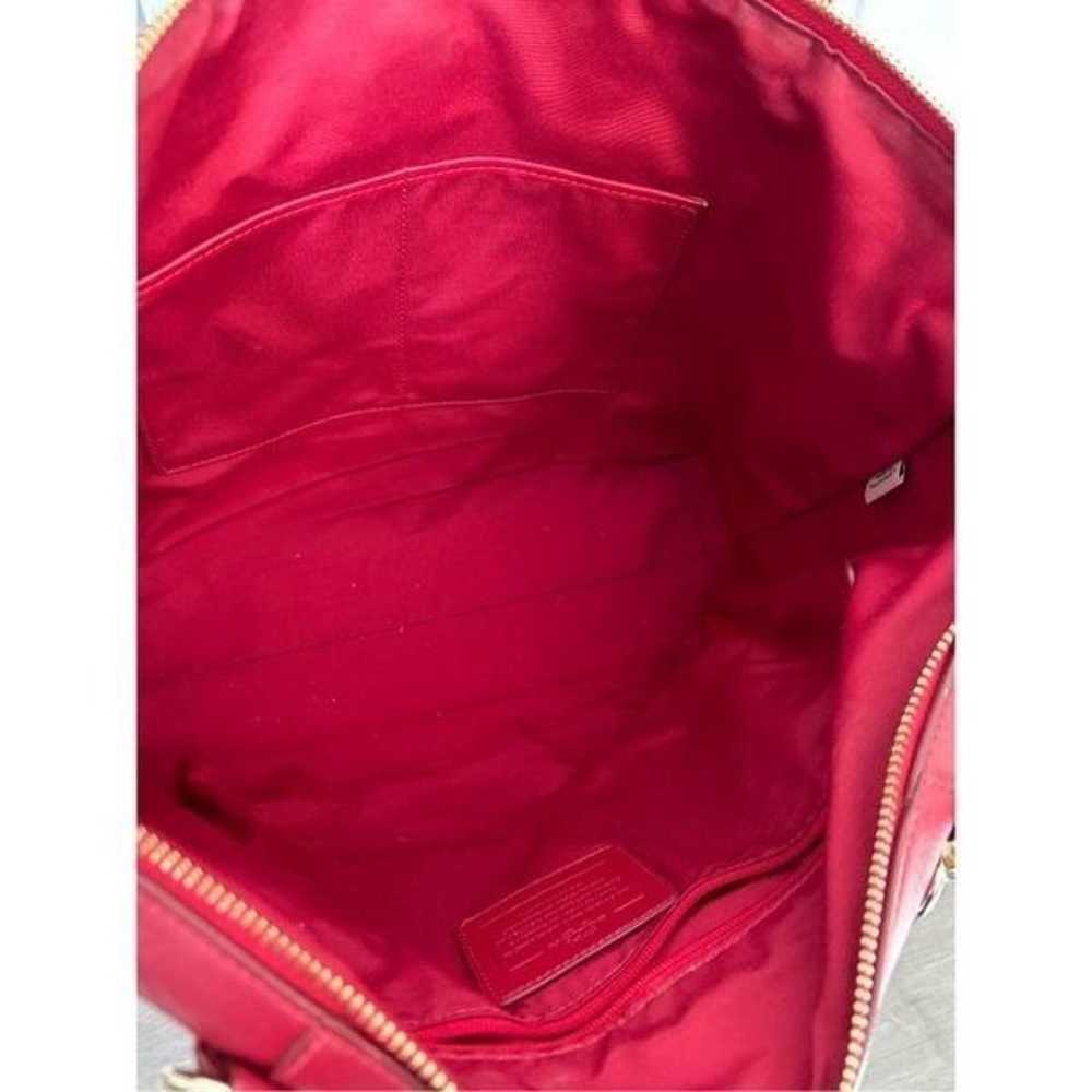 Coach red tote purse ava tote leather - image 3