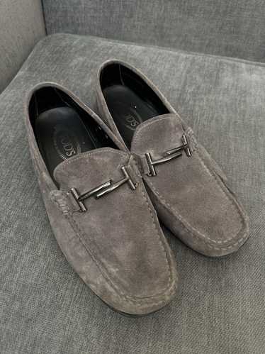 Tod's Tod's City Gommino Grey Suede Double T Buckl