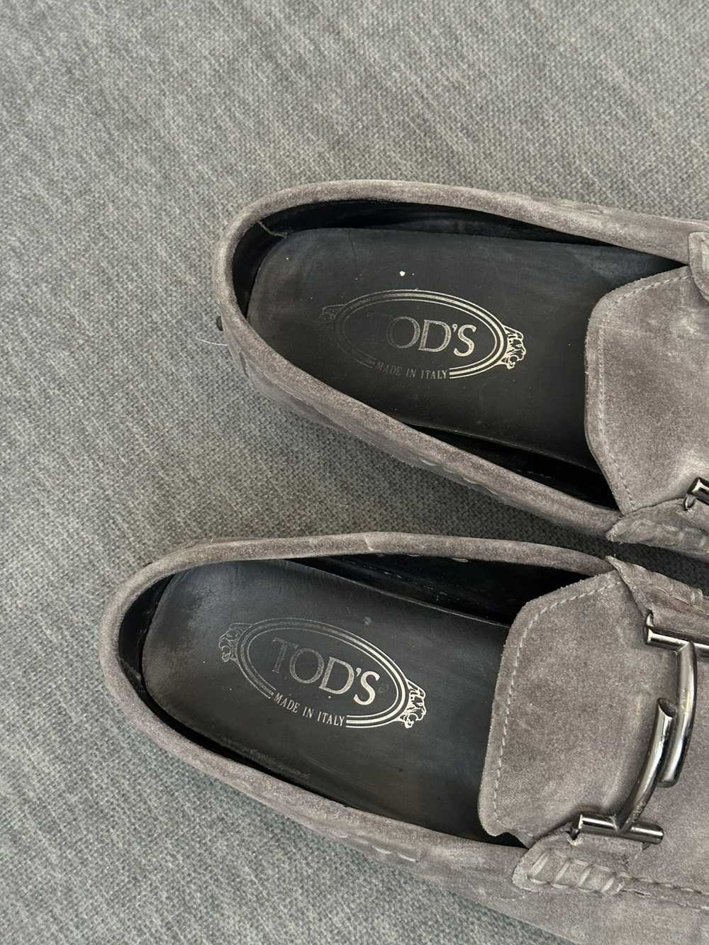Tod's Tod's City Gommino Grey Suede Double T Buck… - image 2