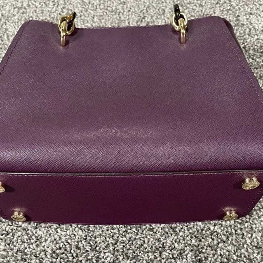 Michael Kors Purple Perforated Leather Sofia Tote - image 5