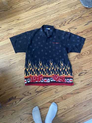 Vintage Vintage Y2K flame button up shirt - image 1