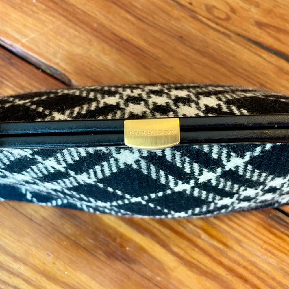 Vintage Wool Burberry B&W Handbag Purse - image 11