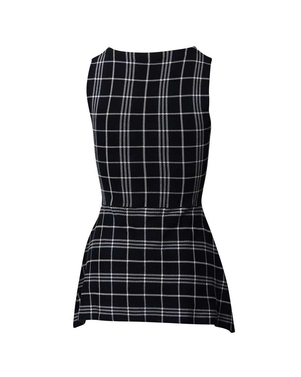 Theory Lustrate Plaid Peplum Blouse in Navy Blue … - image 3