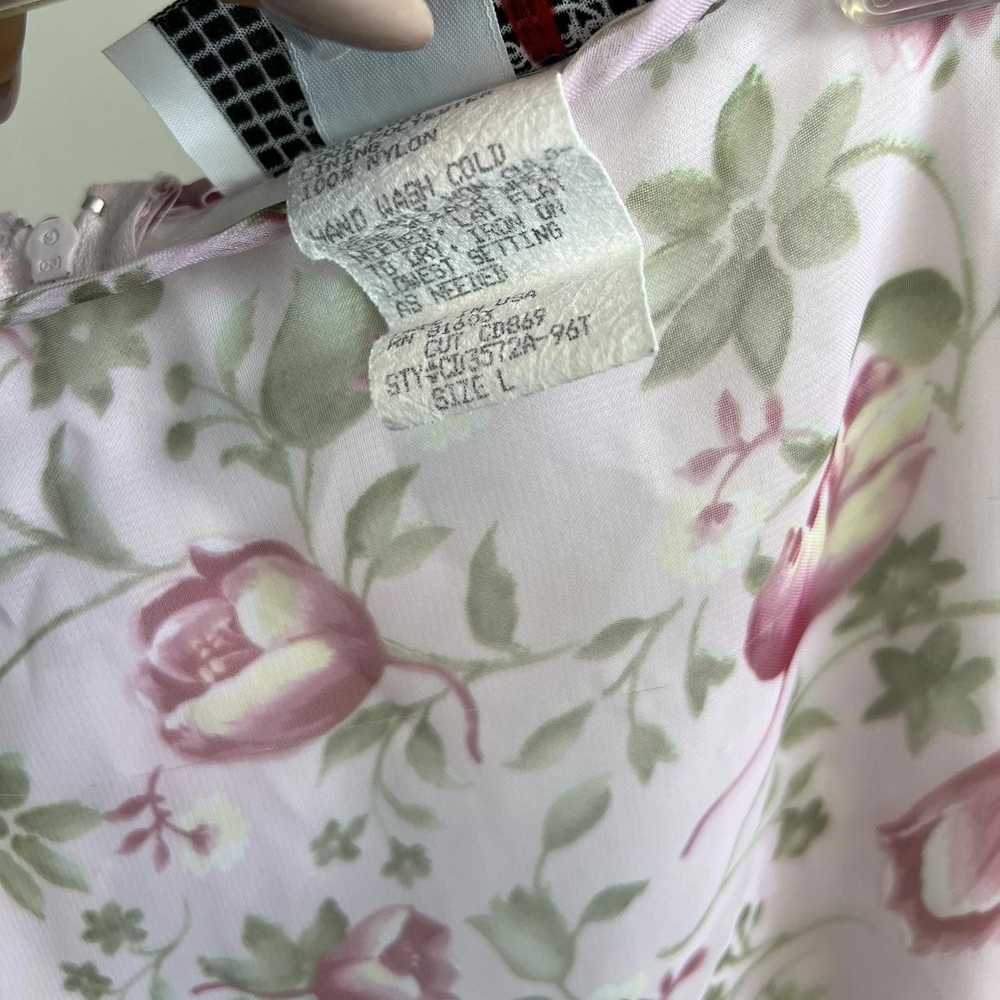 Designer Pink Roses Floral Vintage Sheer Skirt - image 7