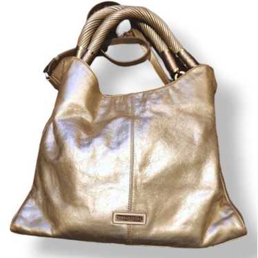 Michael Kors Lux Silver Large Expandable Hobo Bag - image 1