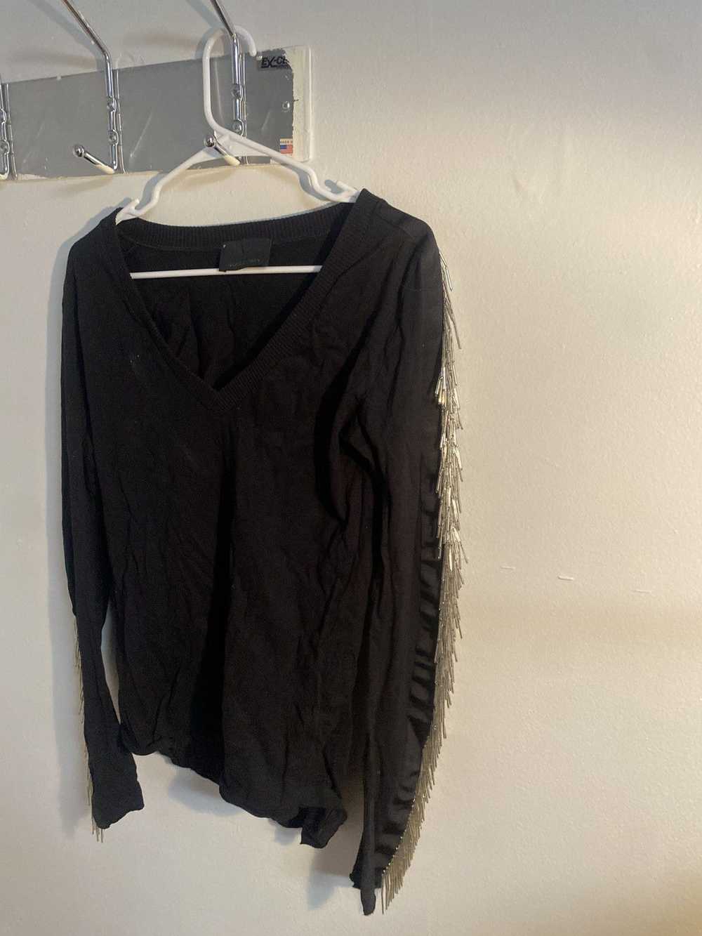 Vintage long sleeve spikey black shirt - image 3