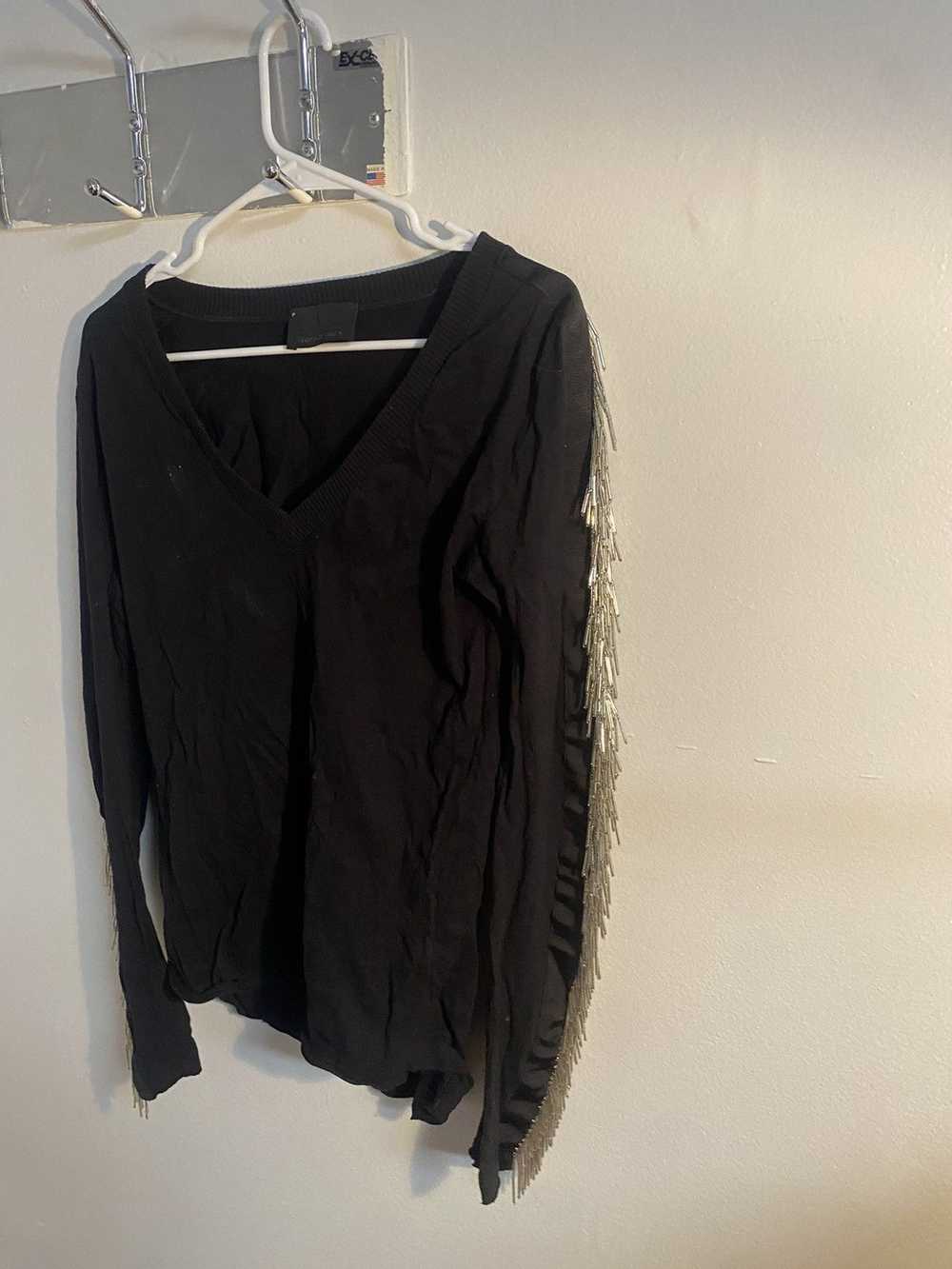 Vintage long sleeve spikey black shirt - image 4