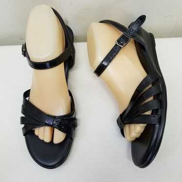 Sas SAS 9M Black Patent Leather Sandals Open Toe T