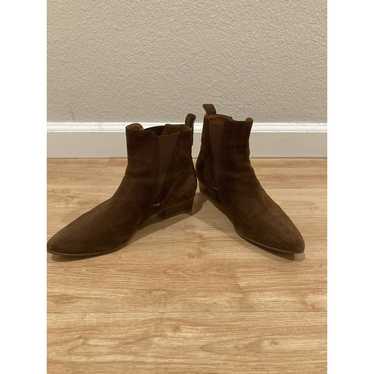 Aquatalia Brown Suede Chelsea Pointed Ankle Boots… - image 1