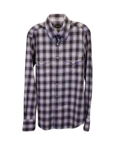 Tom Ford Plaid Western-Style Button-Up Shirt in M… - image 1