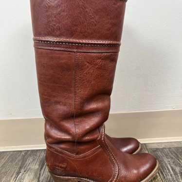Frye Jane Boots Size 7B Stitched Leather Riding B… - image 1
