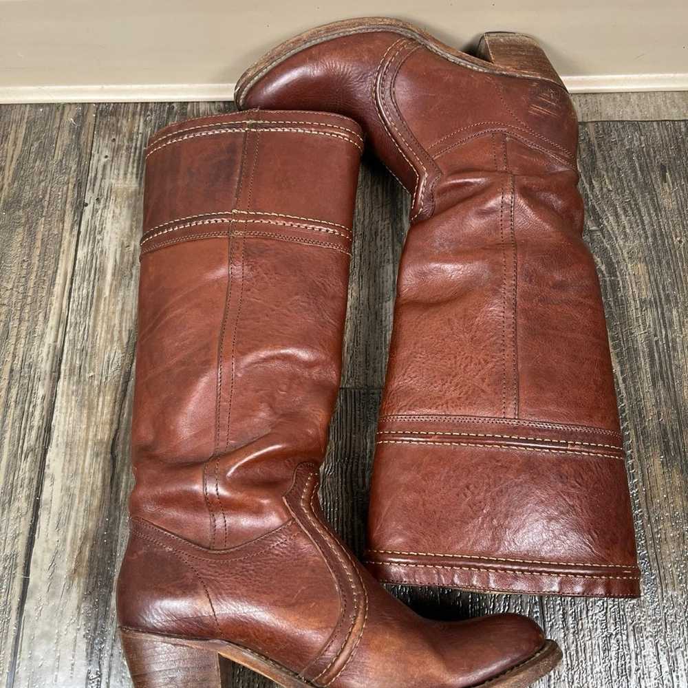 Frye Jane Boots Size 7B Stitched Leather Riding B… - image 5