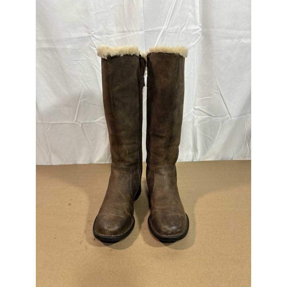 Born Born Brown Leather Shearling Knee High Winte… - image 2