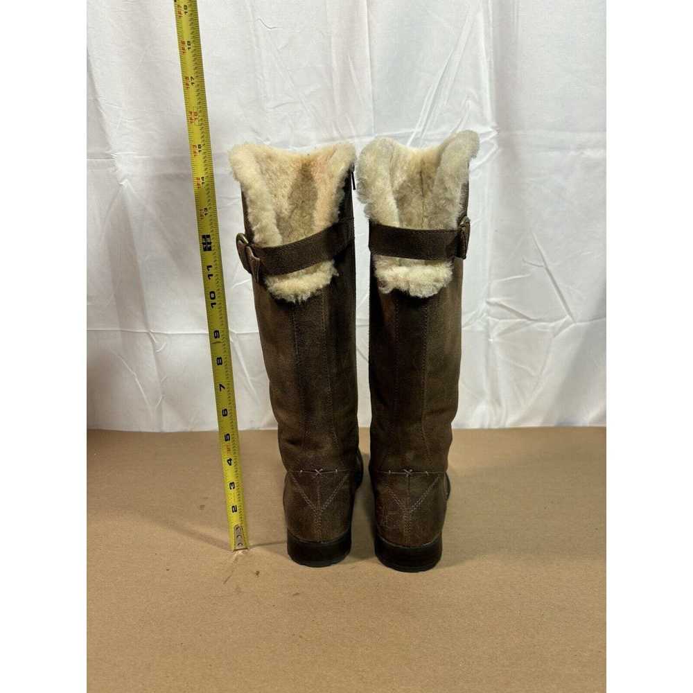 Born Born Brown Leather Shearling Knee High Winte… - image 5
