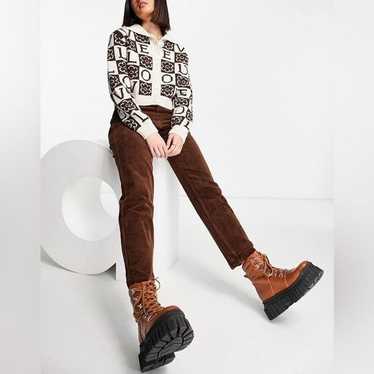 Other MONKI Brown Corduroy High Rise Taper Pants