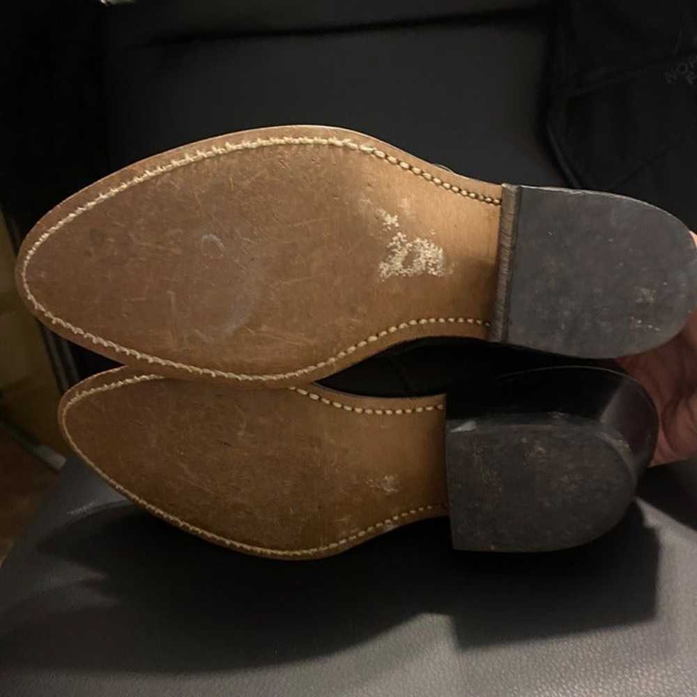 Vintage Laredo Black Leather Pointed Toe Fringe B… - image 4
