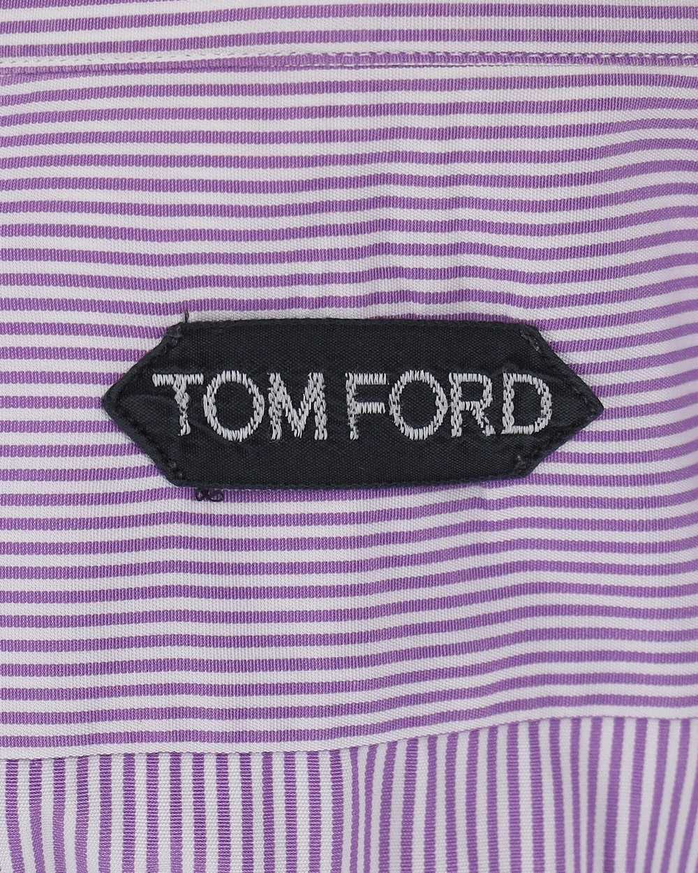Tom Ford Striped Cotton Shirt in Bold Purple - image 4