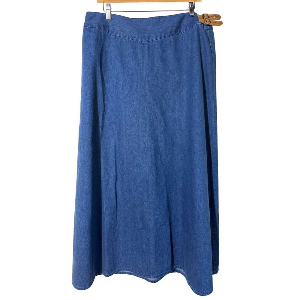 Talbots Talbots Denim Midi Cotton Skirt Medium Wa… - image 1