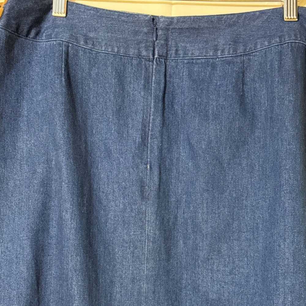 Talbots Talbots Denim Midi Cotton Skirt Medium Wa… - image 3