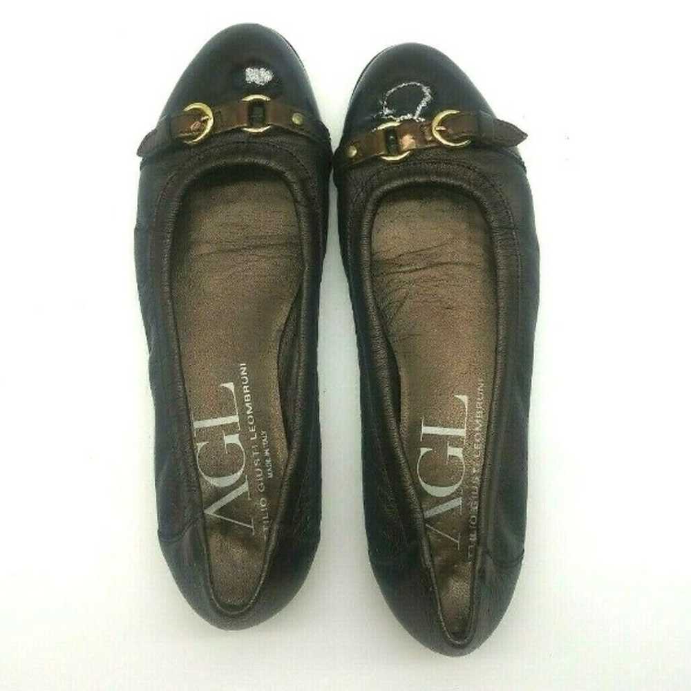 AGL Brown Leather Leather Flat Shoes - image 8