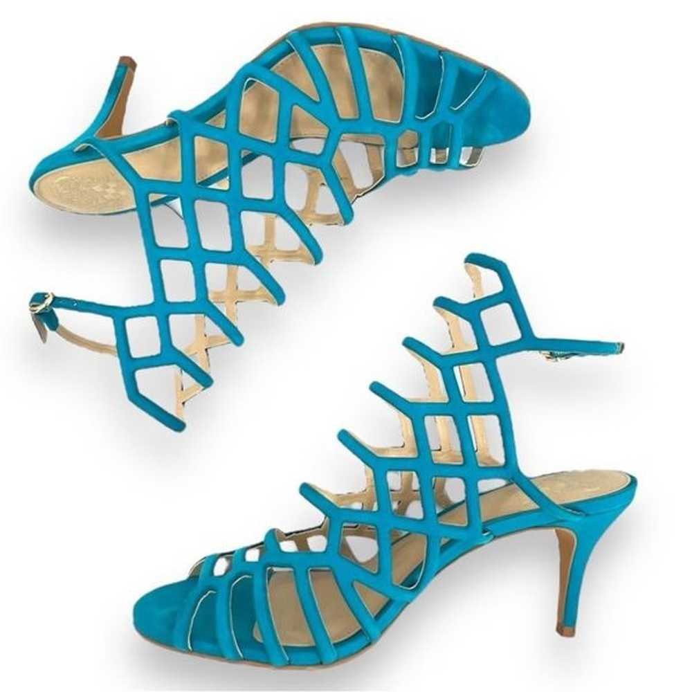 Vince Camuto Paxton New Teal Suede Leather Caged … - image 6