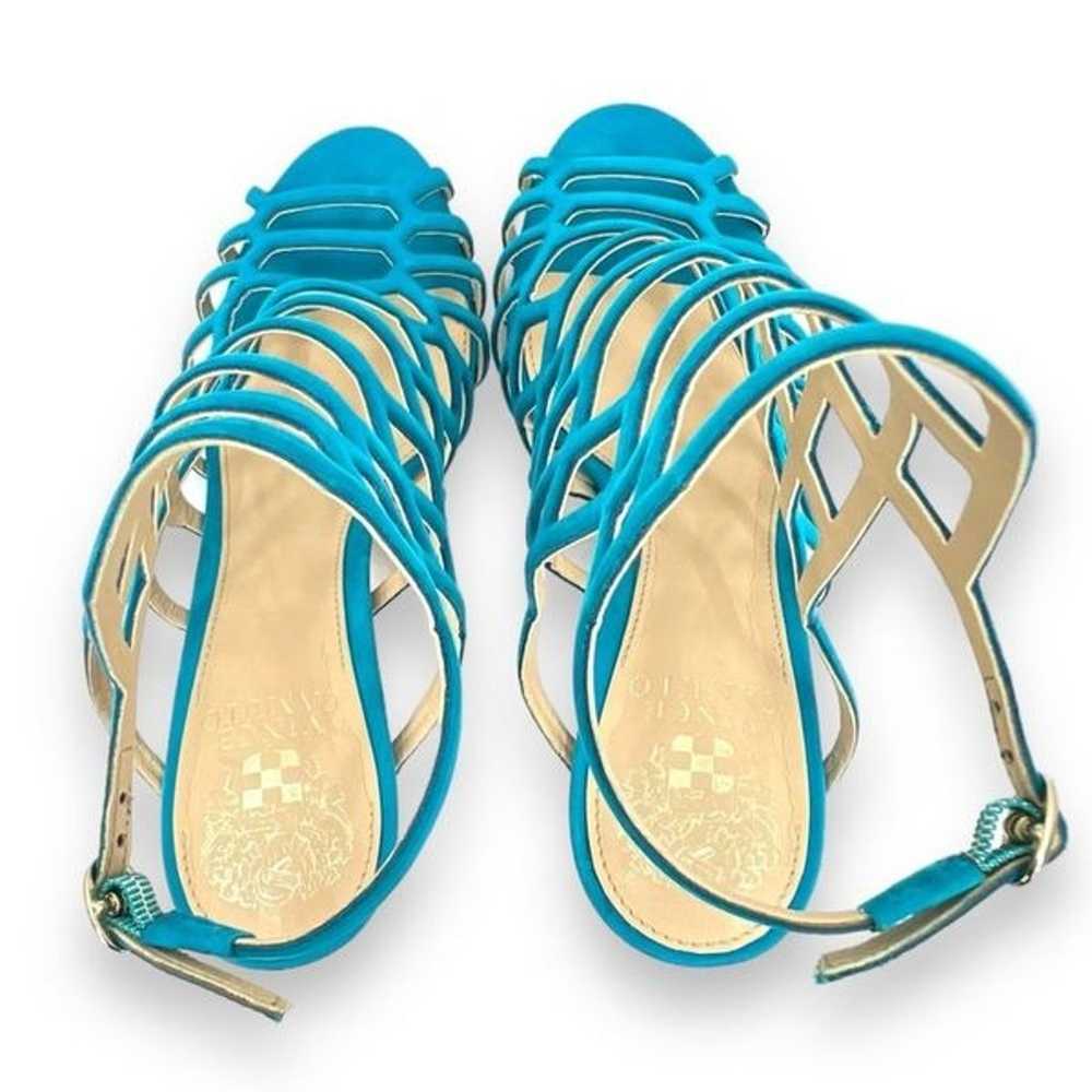 Vince Camuto Paxton New Teal Suede Leather Caged … - image 7