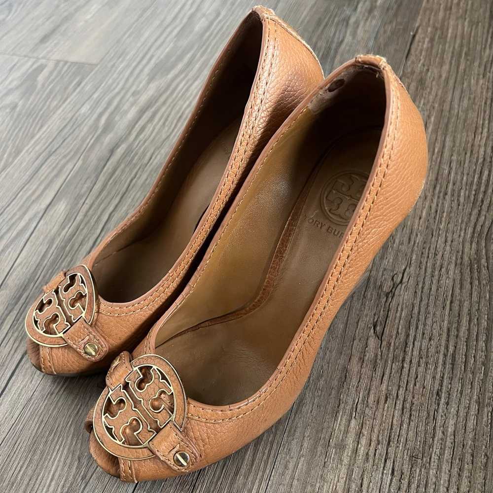 Tory Burch Open Toe Wedge Heels 7.5 - image 1