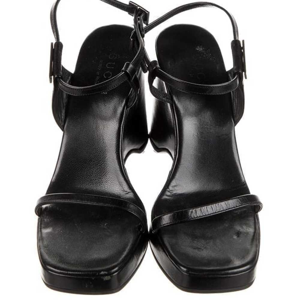 AUTHENTIC- Vintage Gucci Strappy Black Sandals We… - image 6