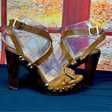 Jimmy Choo Leather Chunky Platform Shoes - Brown -
