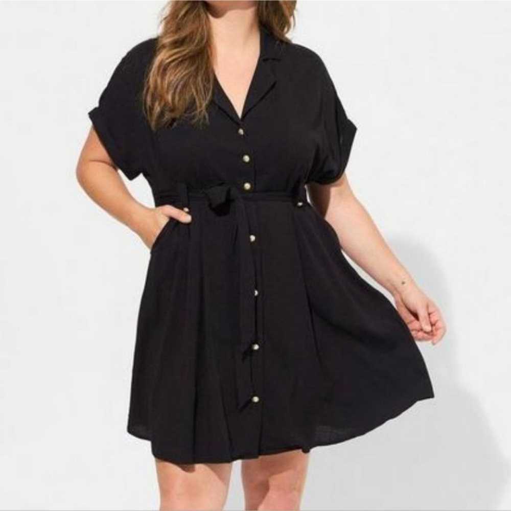Torrid Rayon Slub Button-Front Collared Dress Siz… - image 1