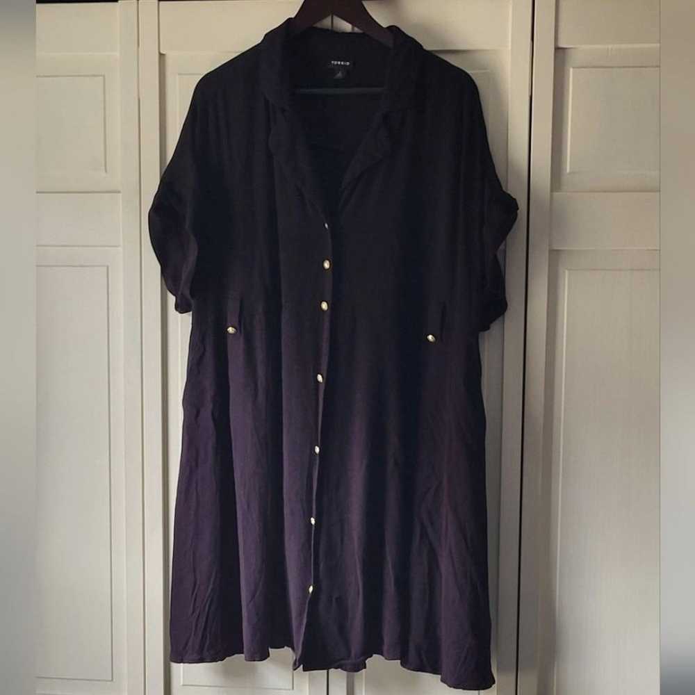 Torrid Rayon Slub Button-Front Collared Dress Siz… - image 3