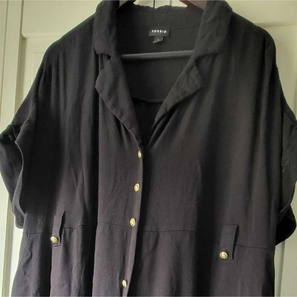 Torrid Rayon Slub Button-Front Collared Dress Siz… - image 4
