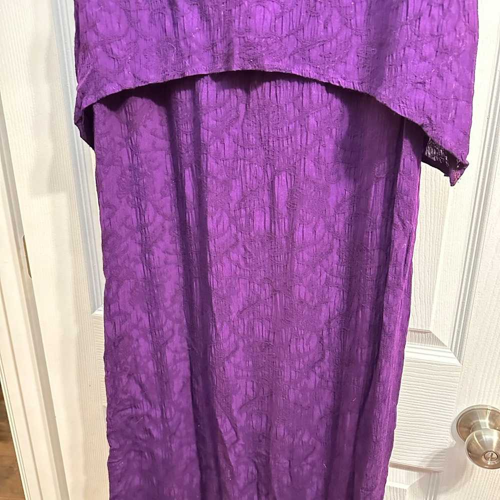 Forever Caroline Womens Purple Dress Long 2 Layer… - image 2