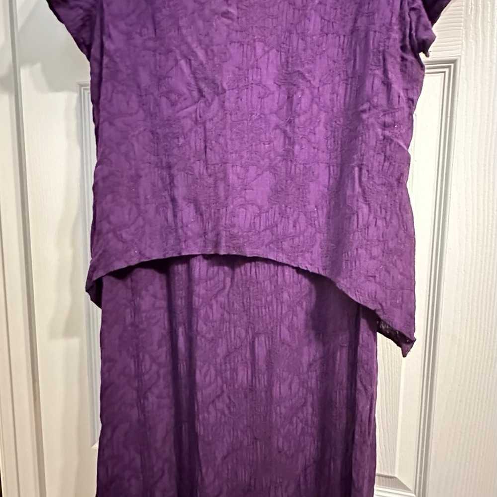 Forever Caroline Womens Purple Dress Long 2 Layer… - image 3