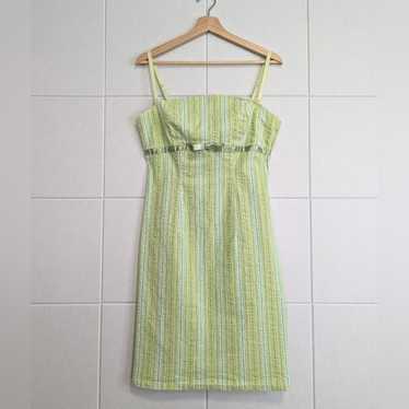 Vintage y2k striped seersucker cami dress